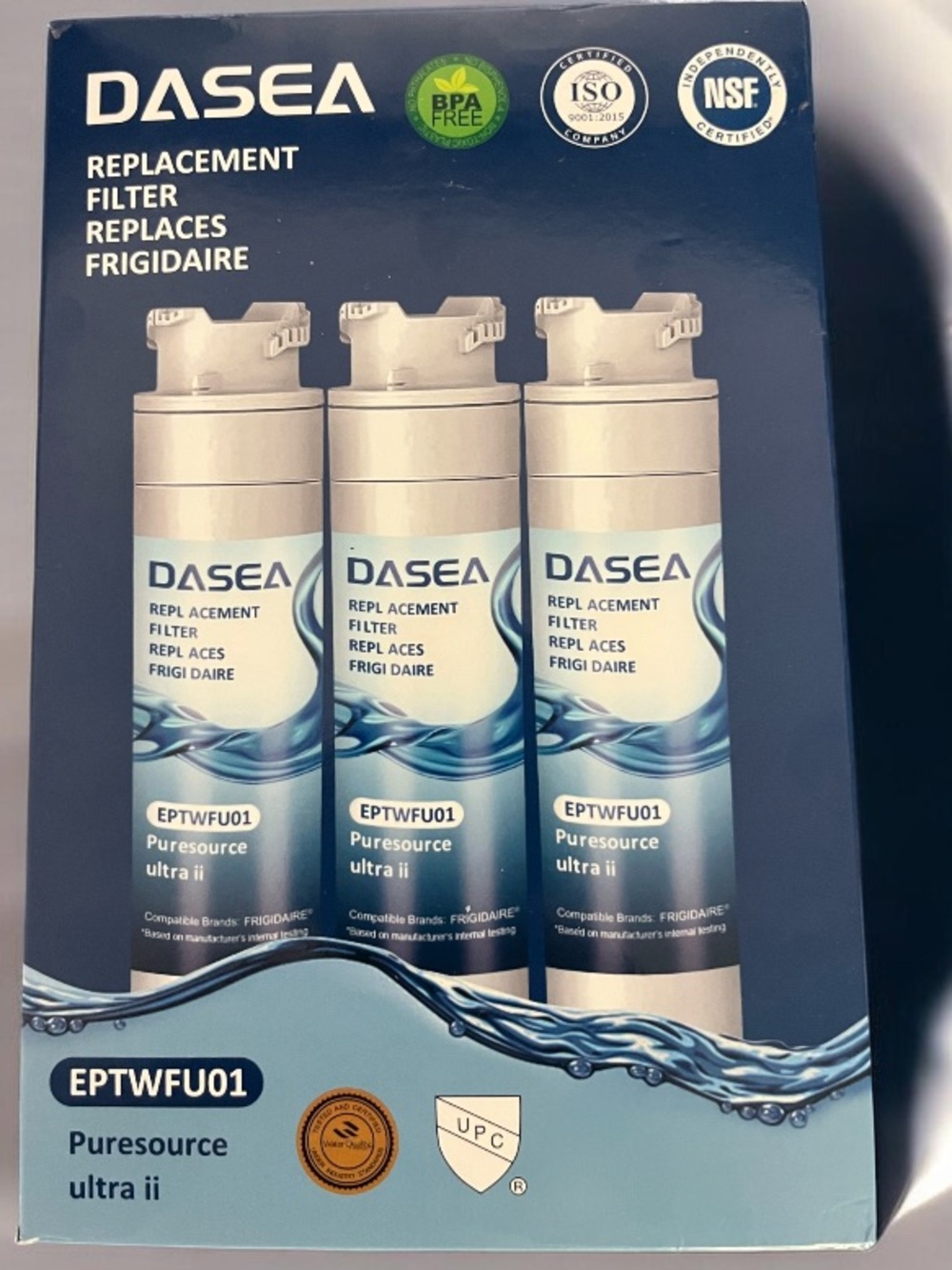 Water Filter Replacement For Frigidaire EPTWFUO1 Dasea Ultra ii Puresource 3pk